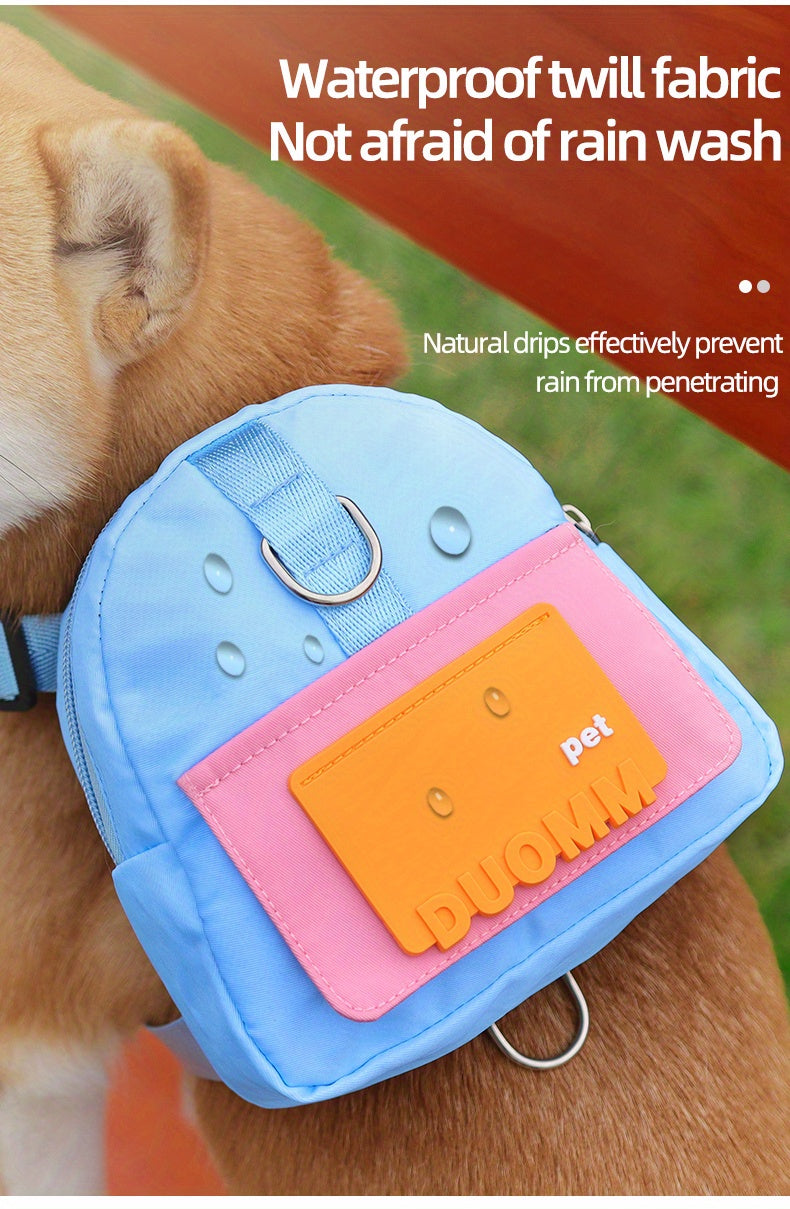 Colorful Pet Harness with Leash & Backpack