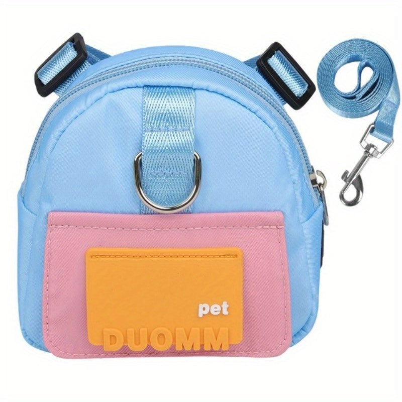 Colorful Pet Harness with Leash & Backpack