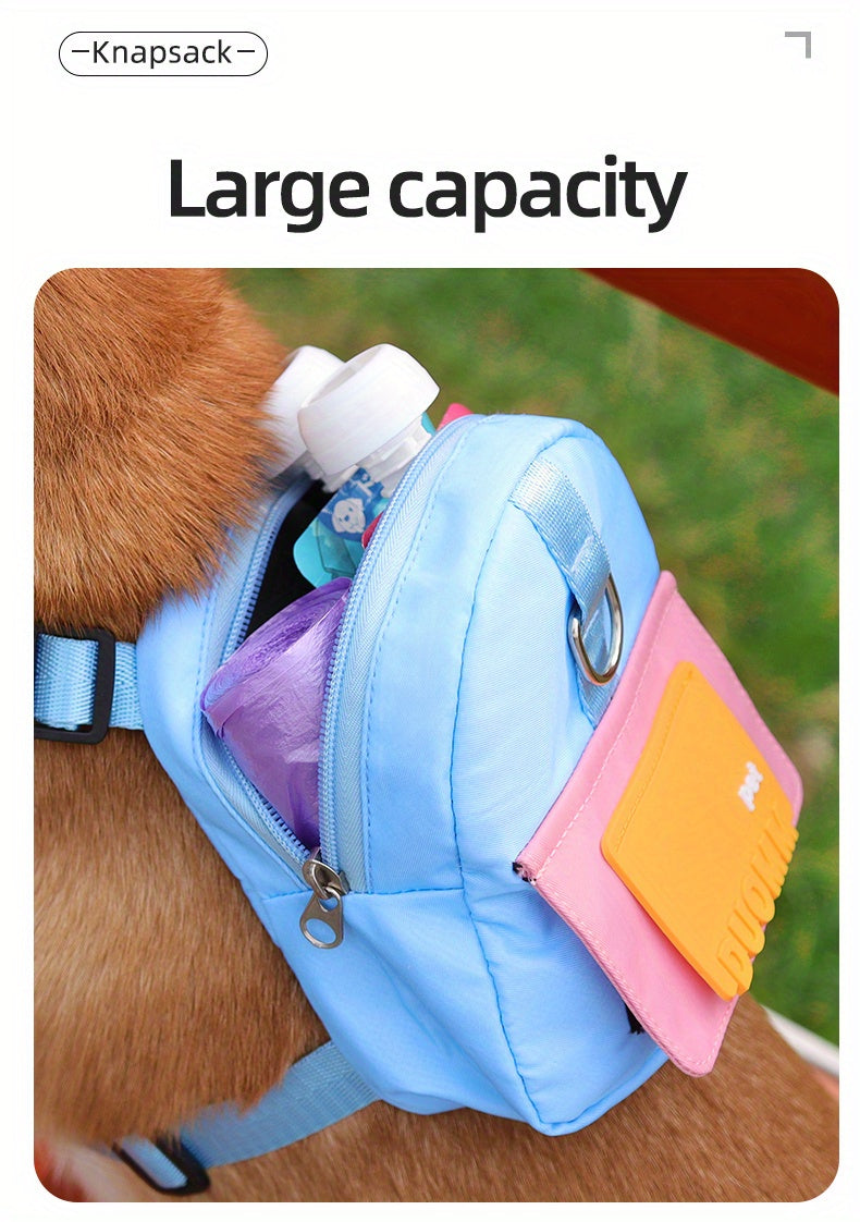 Colorful Pet Harness with Leash & Backpack