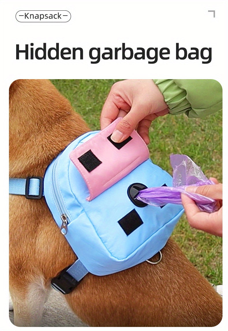 Colorful Pet Harness with Leash & Backpack