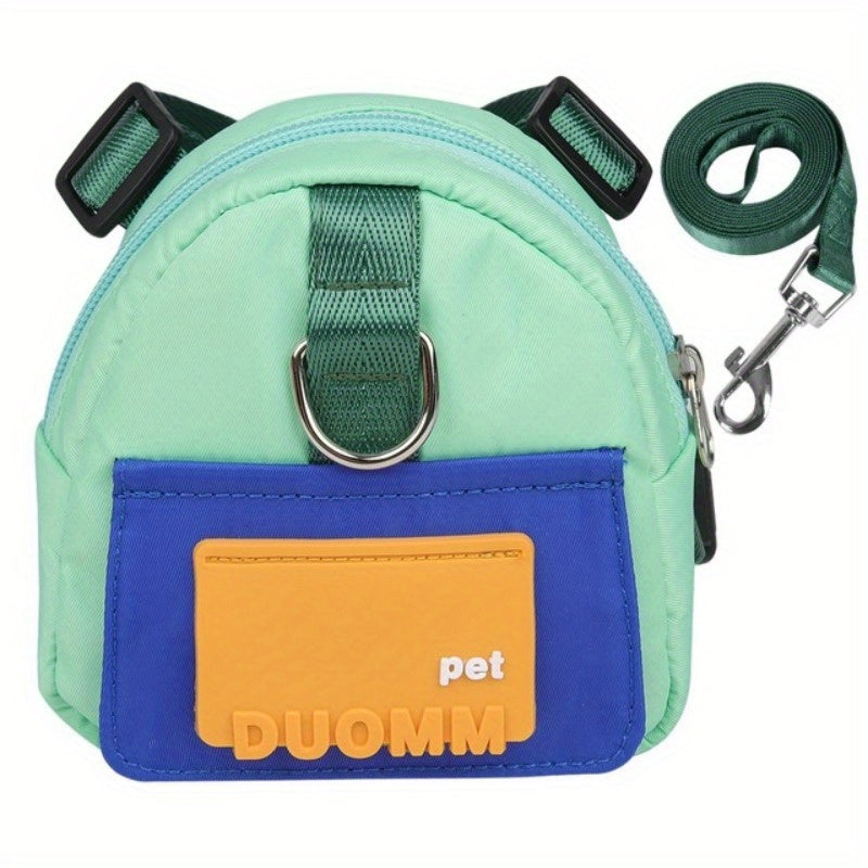 Colorful Pet Harness with Leash & Backpack