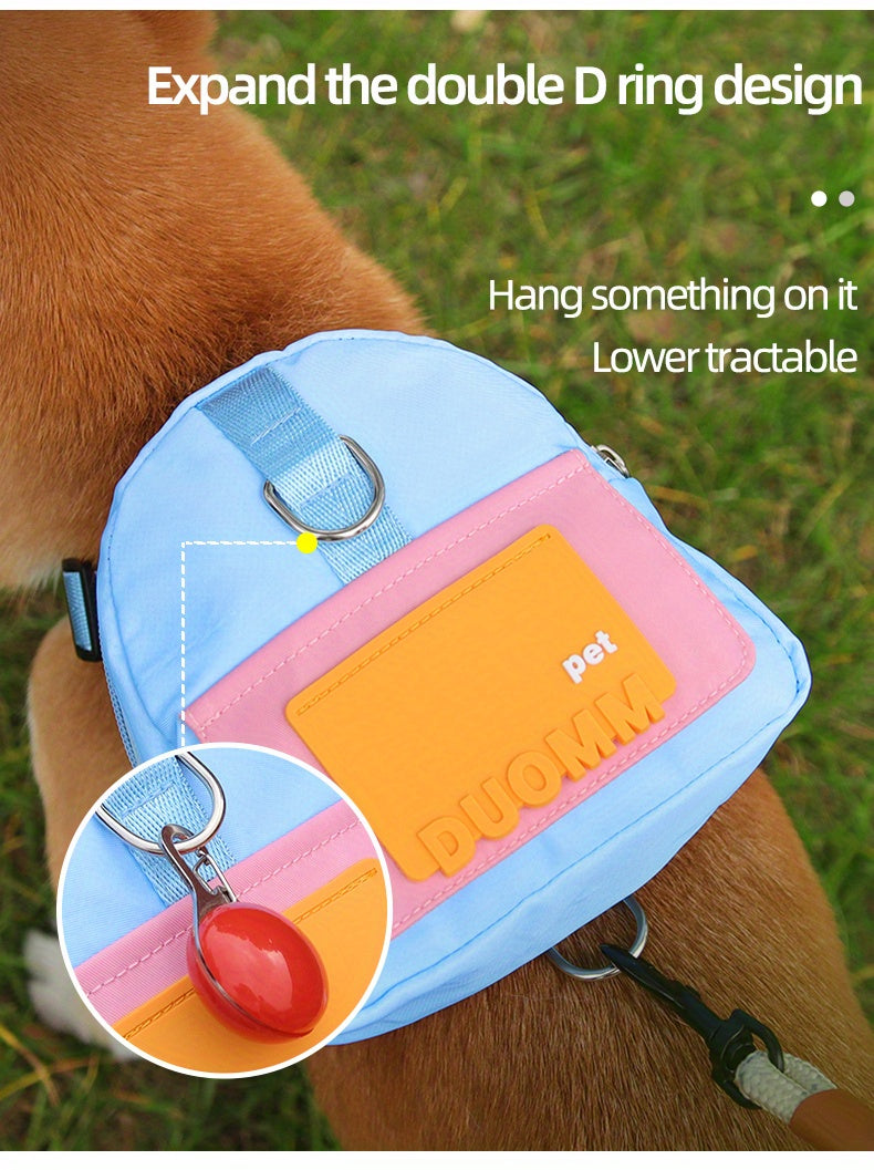 Colorful Pet Harness with Leash & Backpack