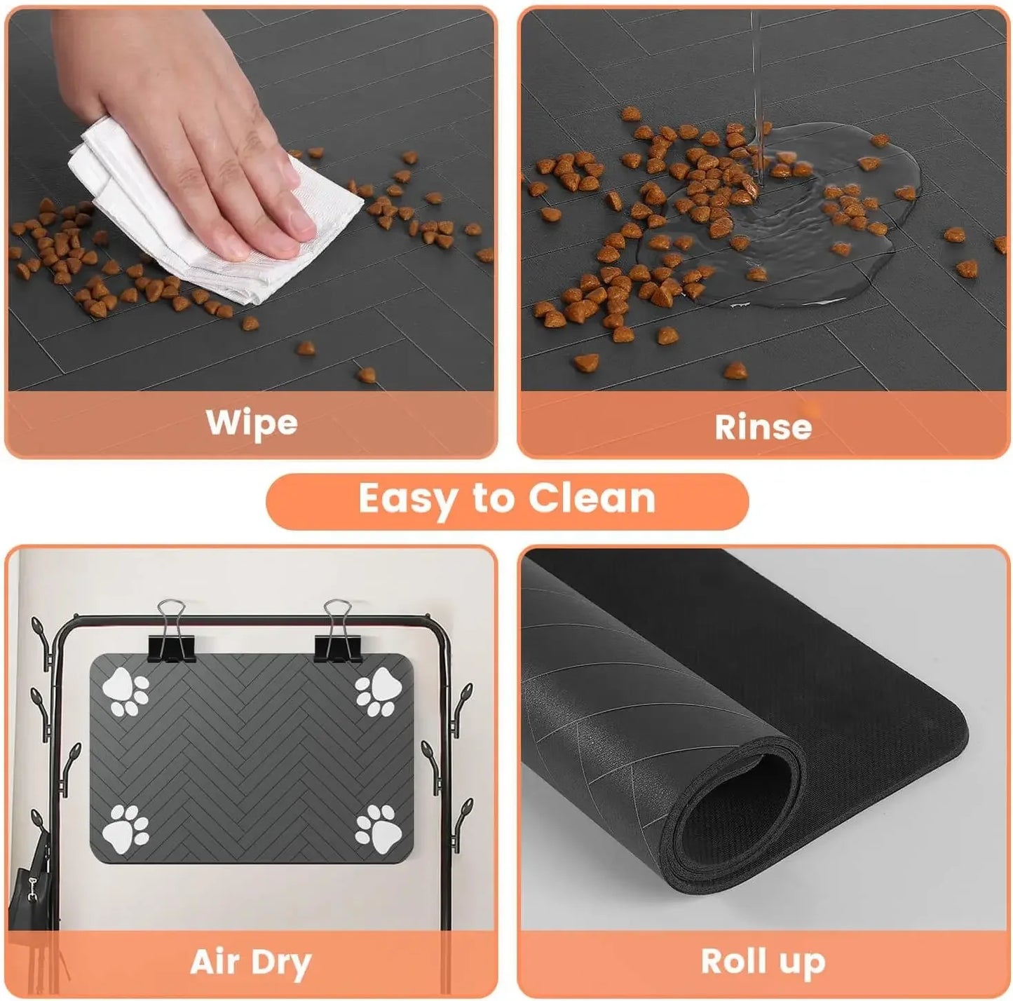 Quick-Dry Non-Slip Pet Food Bowl Mat