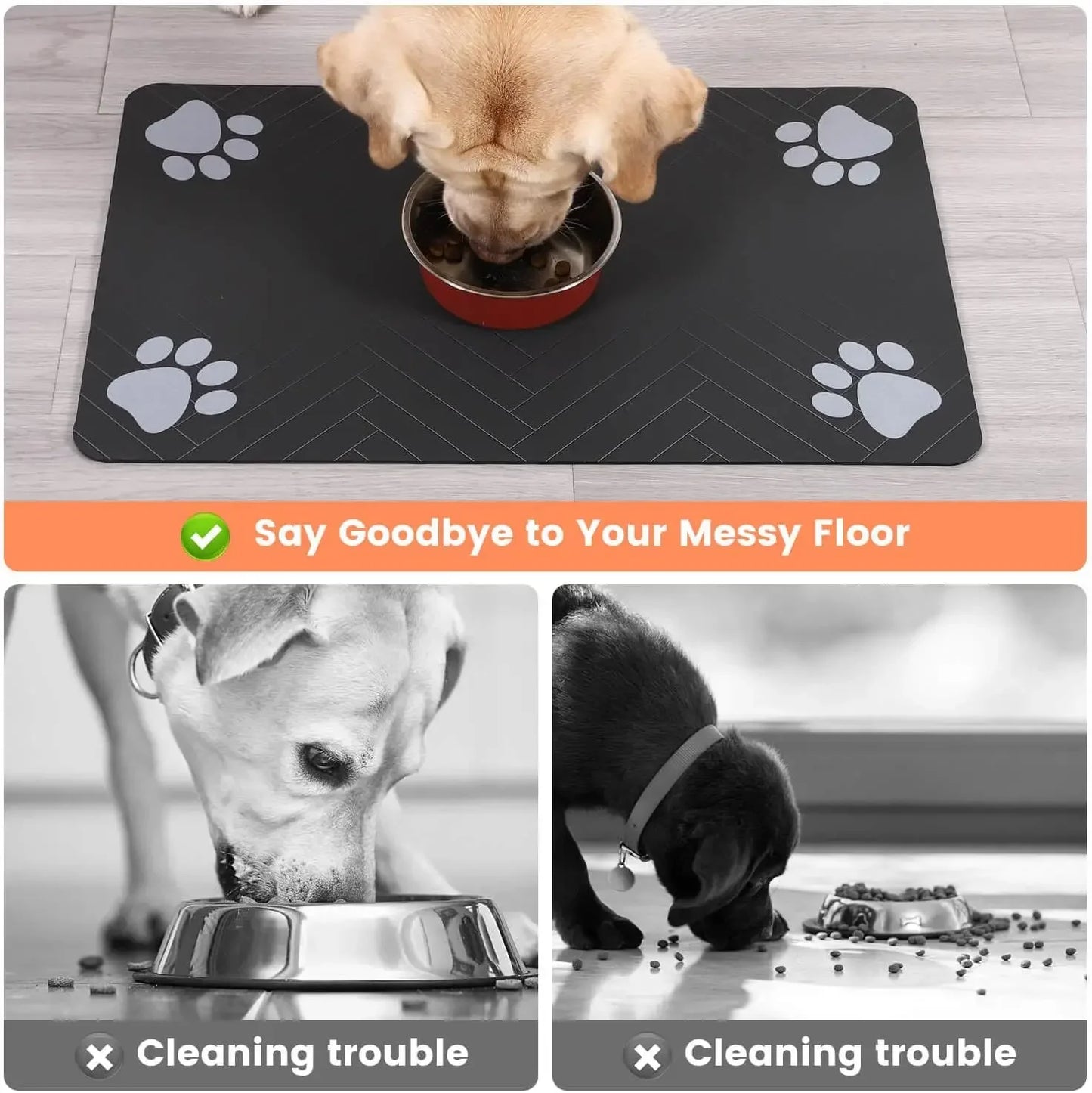 Quick-Dry Non-Slip Pet Food Bowl Mat