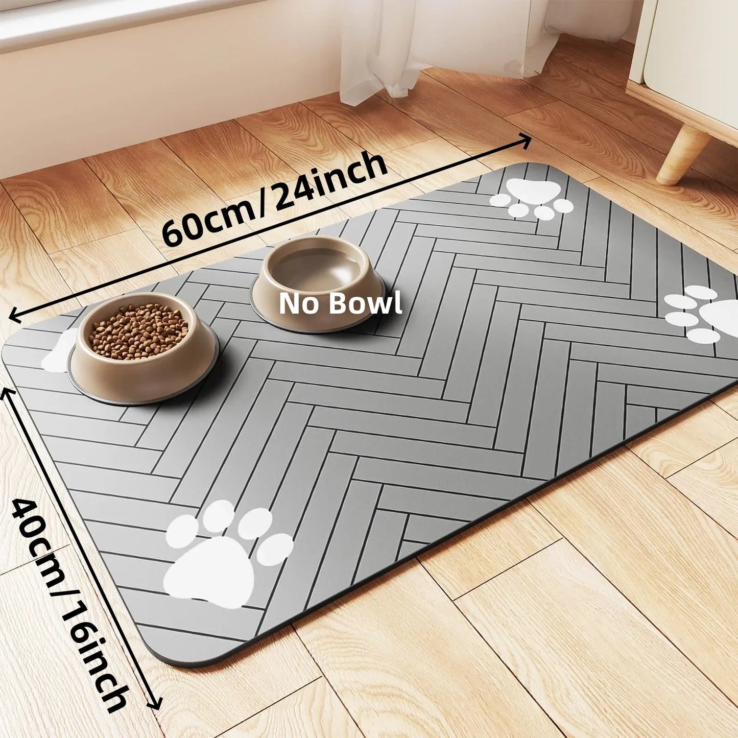 Quick-Dry Non-Slip Pet Food Bowl Mat