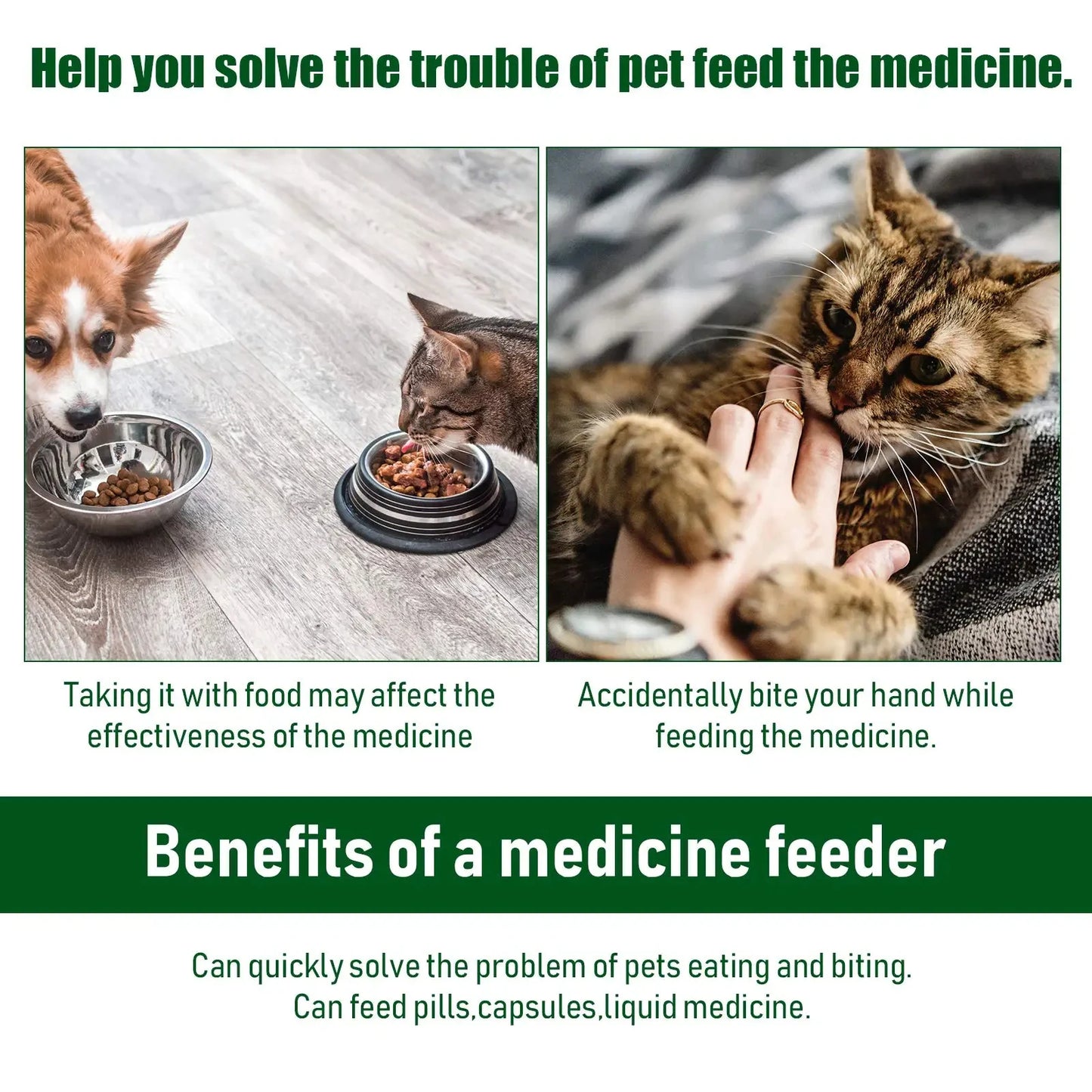 Pet Medication Dispenser, Pressing Feeding Stick