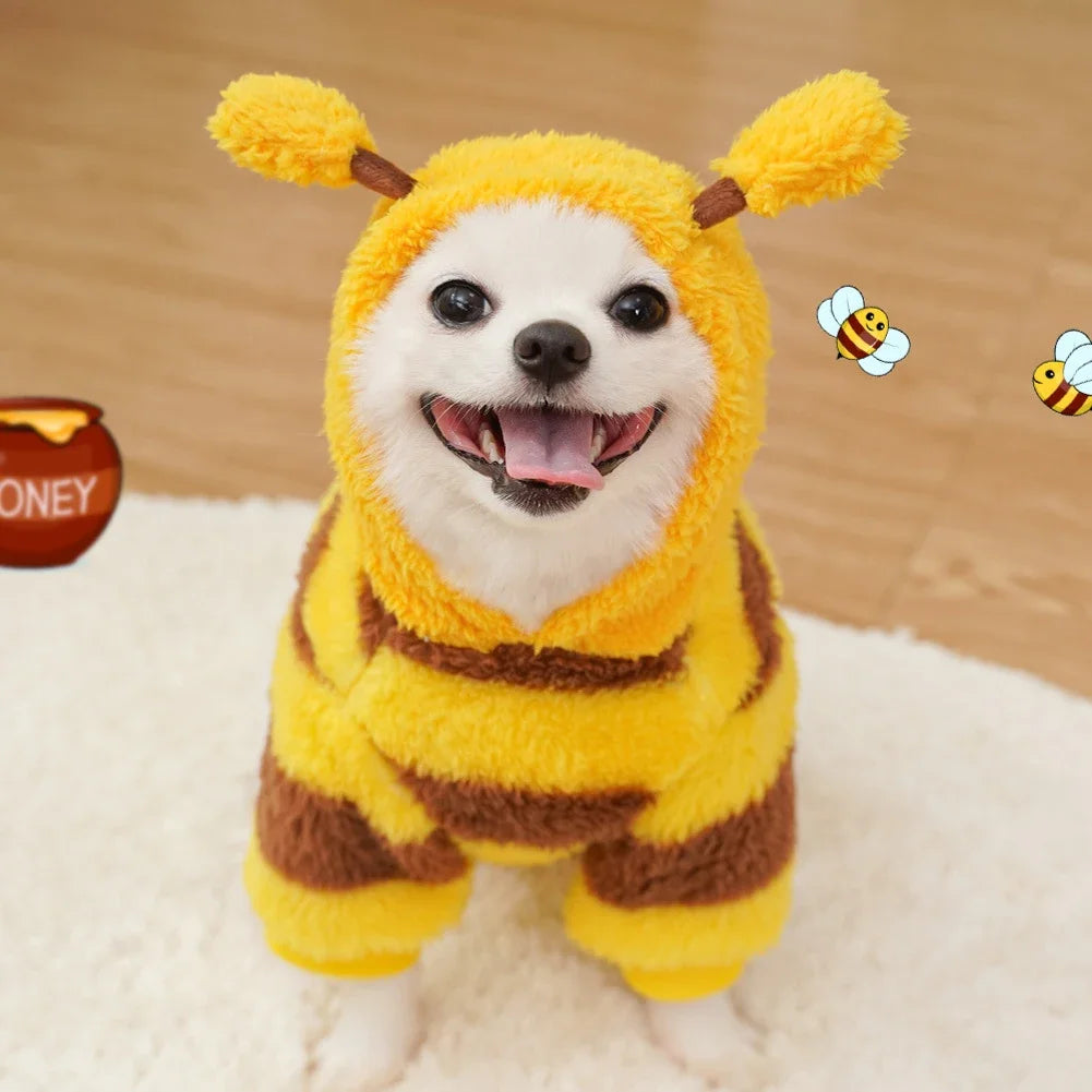 Puppy Pet Clothes Bee Style Plush Costum