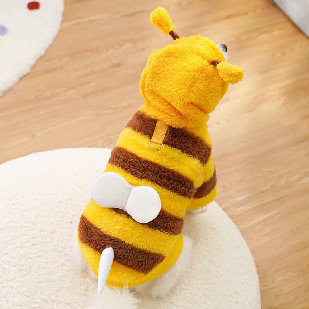 Puppy Pet Clothes Bee Style Plush Costum