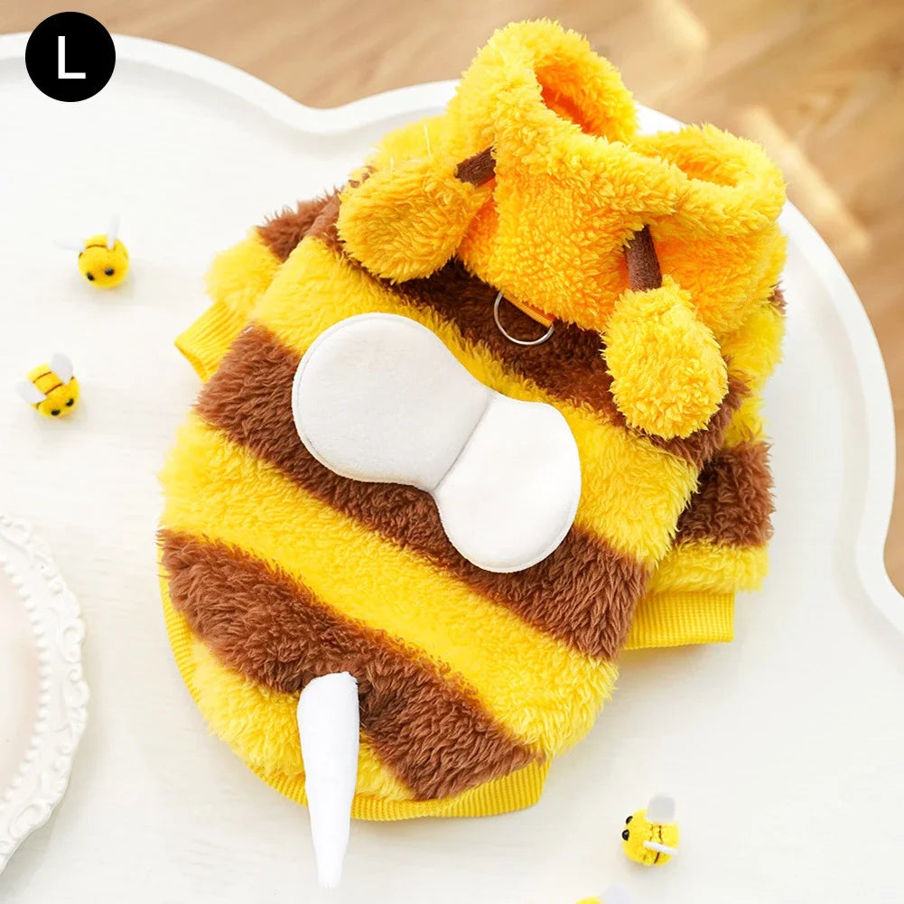 Puppy Pet Clothes Bee Style Plush Costum