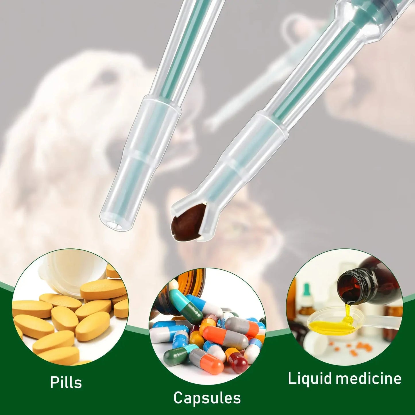 Pet Medication Dispenser, Pressing Feeding Stick