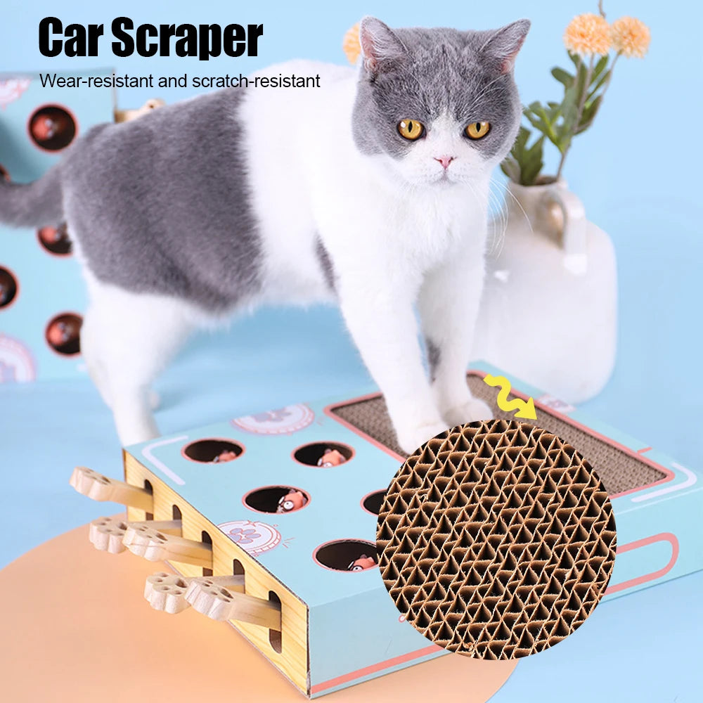 3-in-1 Cat Play Box: Interactive Maze, Gopher Game & Scratcher