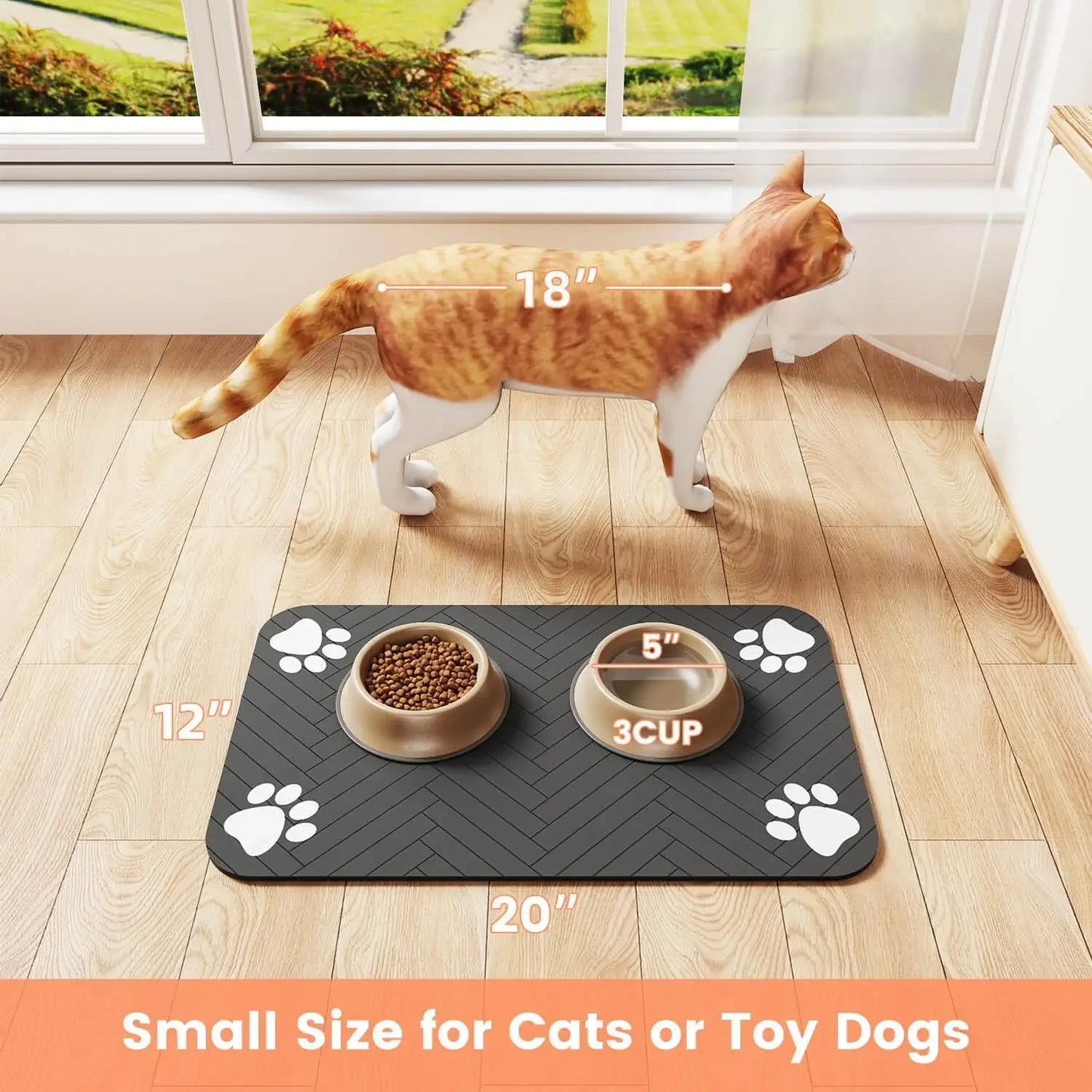 Quick-Dry Non-Slip Pet Food Bowl Mat