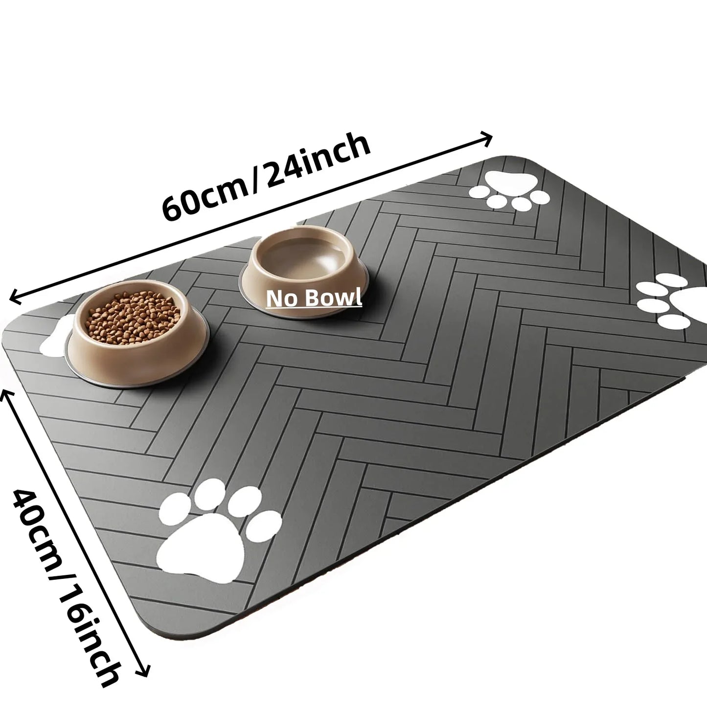 Quick-Dry Non-Slip Pet Food Bowl Mat