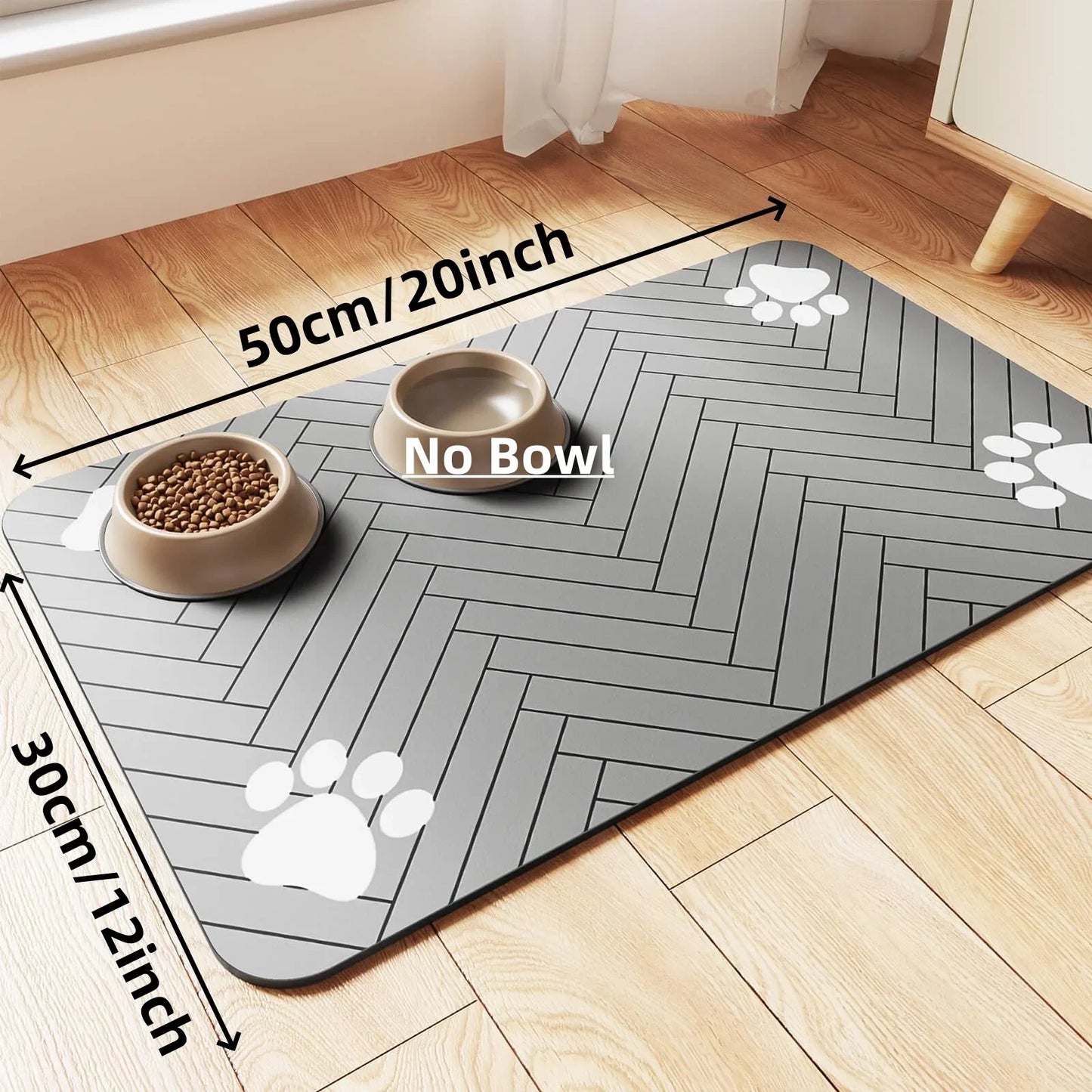 Quick-Dry Non-Slip Pet Food Bowl Mat