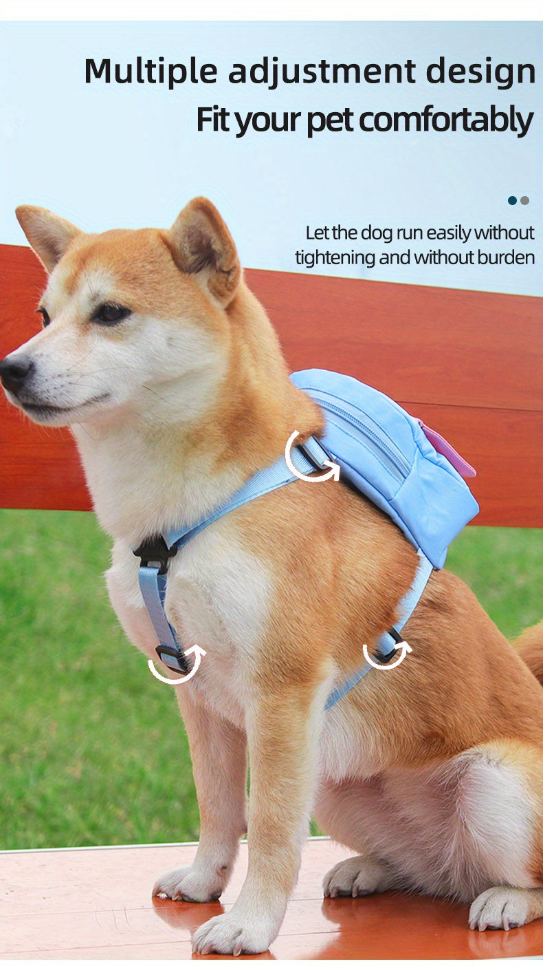 Colorful Pet Harness with Leash & Backpack