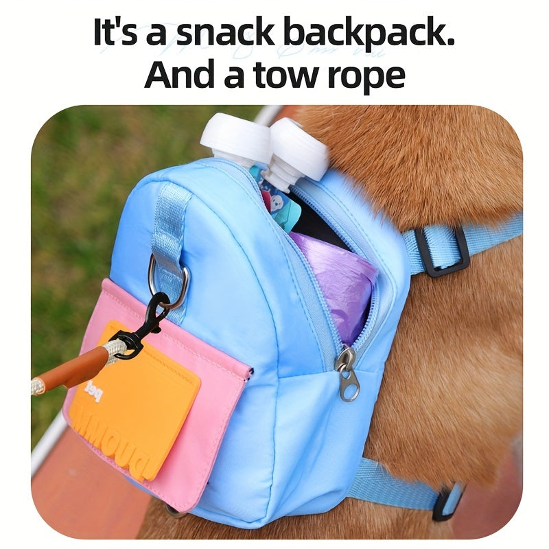 Colorful Pet Harness with Leash & Backpack