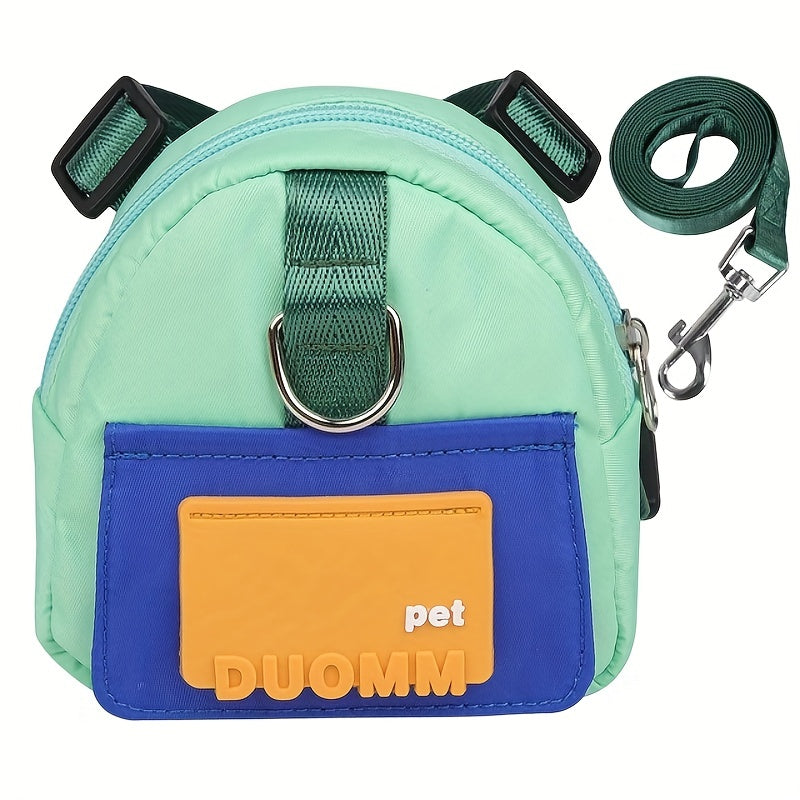 Colorful Pet Harness with Leash & Backpack