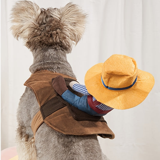 Funny Cowboy Rider Pet Costume