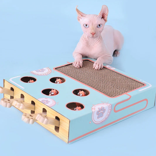 3-in-1 Cat Play Box: Interactive Maze, Gopher Game & Scratcher