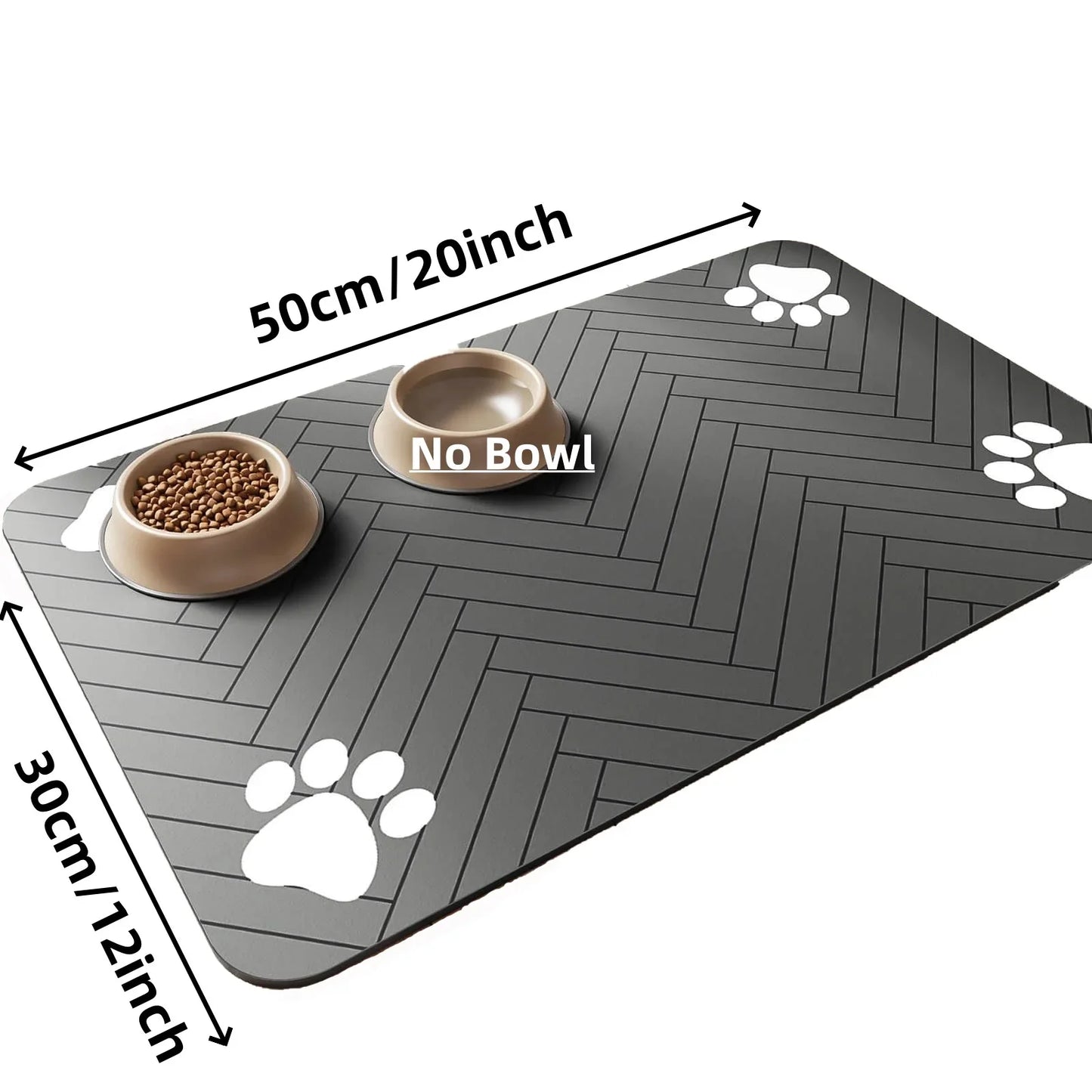 Quick-Dry Non-Slip Pet Food Bowl Mat