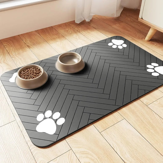 Quick-Dry Non-Slip Pet Food Bowl Mat