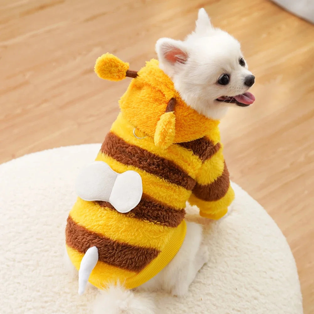 Puppy Pet Clothes Bee Style Plush Costum