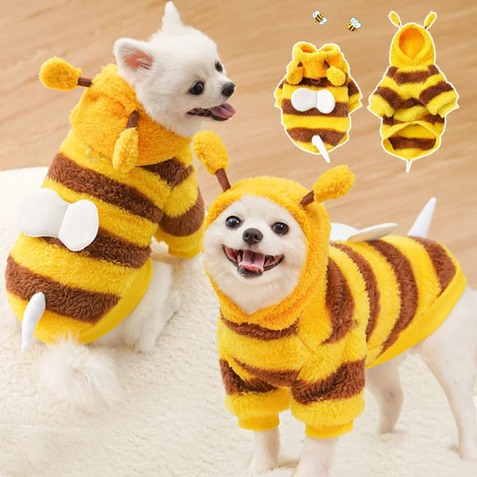 Puppy Pet Clothes Bee Style Plush Costum